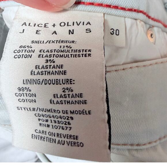 $295 ALICE + OLIVIA SB Ultra Low Rise Bell Flare Bootcut Jeans Size 30 New! - Picture 7 of 8